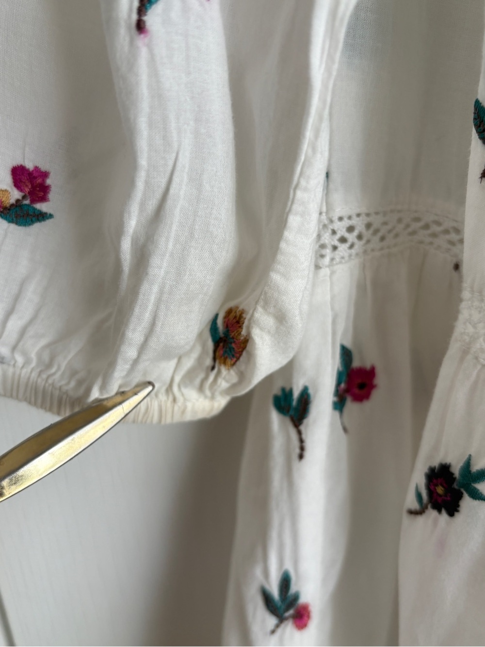 Anthropologie MAEVE Sydney Floral Embroidered Boho Peasant Mini Dress Size XS - Picture 7 of 13